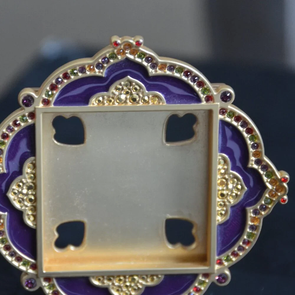 RARE JAY STRONGWATER WARNER TIARA SCROLL PAVE DIAMOND LACE CRYSTAL ENAMEL FRAME